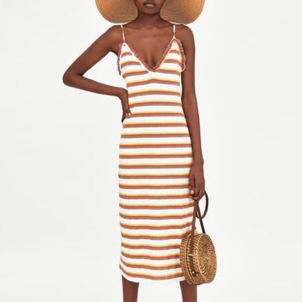 Zara ribbed striped dress